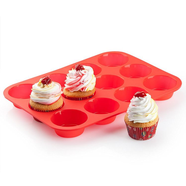 Non-stick di cottura in silicone Pan 12 tazze in silicone muffin cupcake teglia