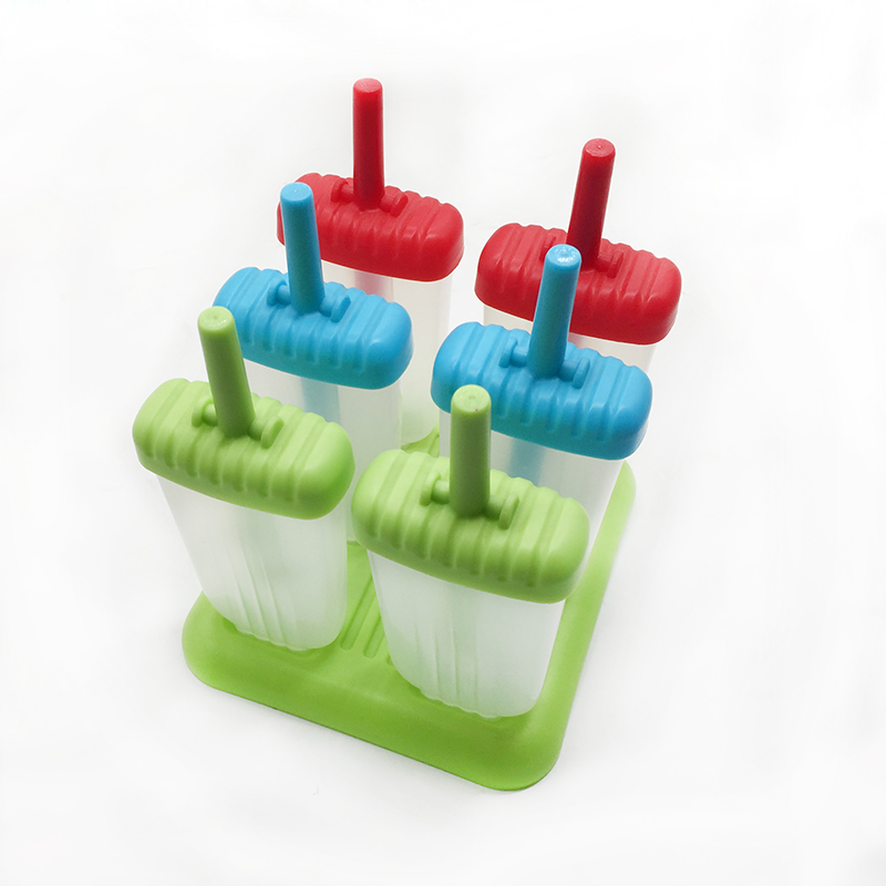 Set van 6 BPA gratis Resuable DIY Plastic Popsicle mold, Durable Plastic Ice pop mold voor kid