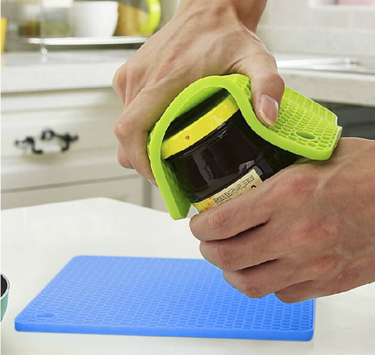 Coasters de silicone resistentes ao calor, Suportes de potenciômetros flexíveis de silicone, FDA Silicone Trivet Mat