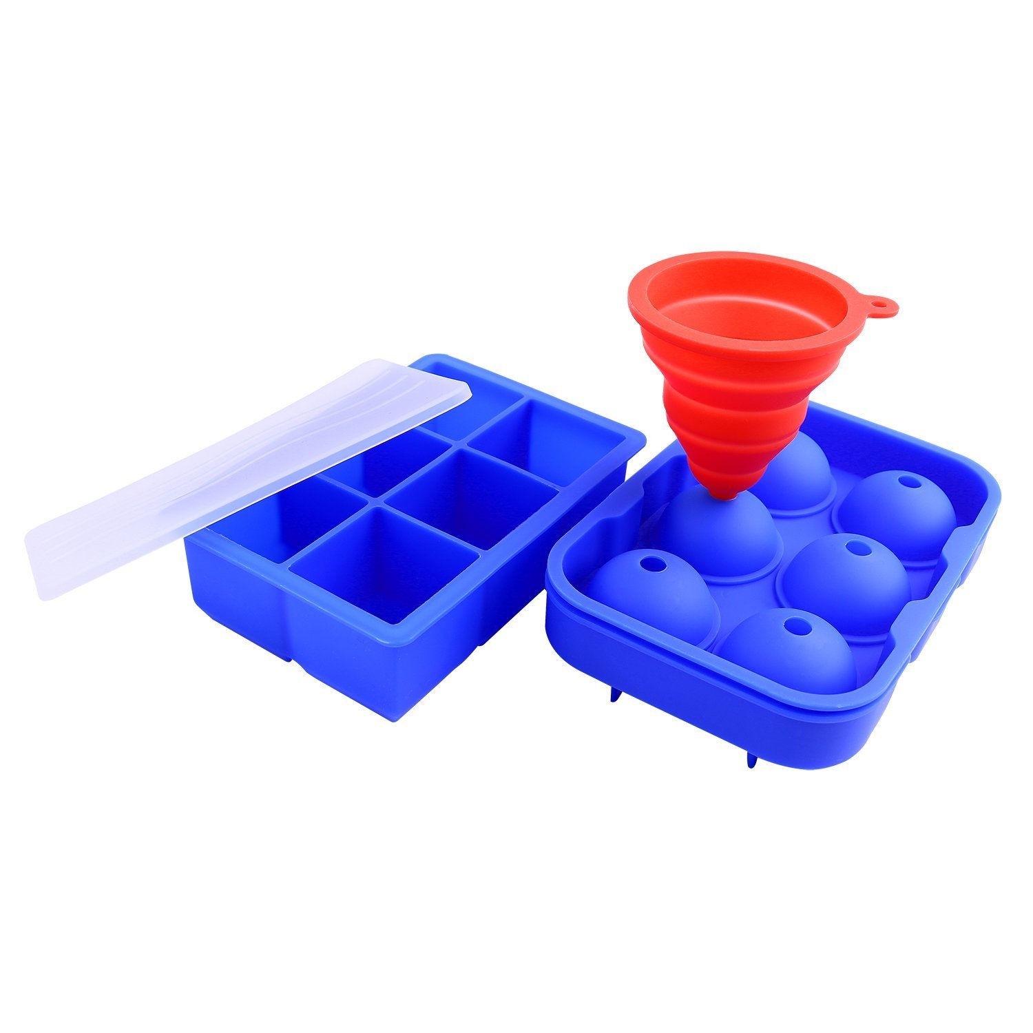 Silicone Sphere Whisky Ice Ball Mould Maker Met Opvouwbare Trechter