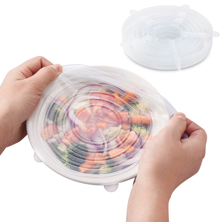 Silicone Stretch Lids,6/8 Pack Reusable Glassware Stretch Cover Lids