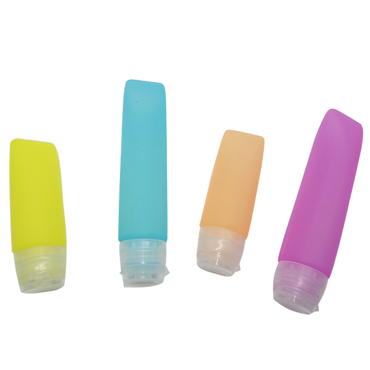 Garrafas do curso do silicone - as garrafas do curso de 4 blocos ajustaram recipientes de viagem Leakproof com mini frascos