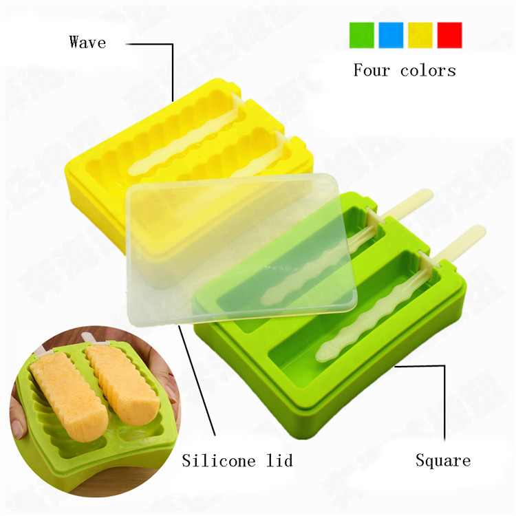 Silicone ice pop Maker mold for Homemade, Silicone popsicle with two stick