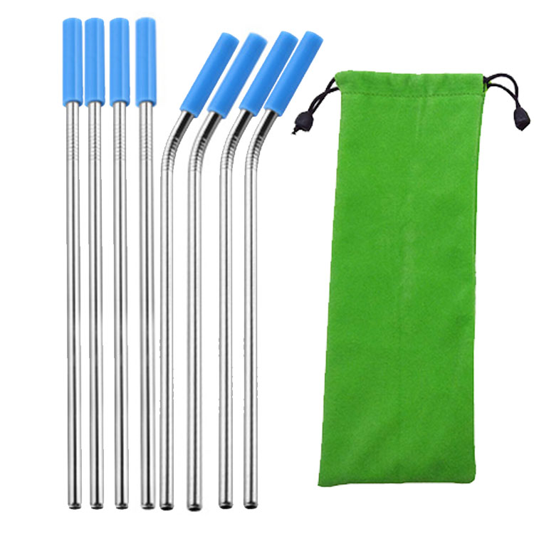 Stainless Steel Straws with Silicone Tip, Reusable Metal Drinking Straws for 20oz 30oz Stainless Tumbler