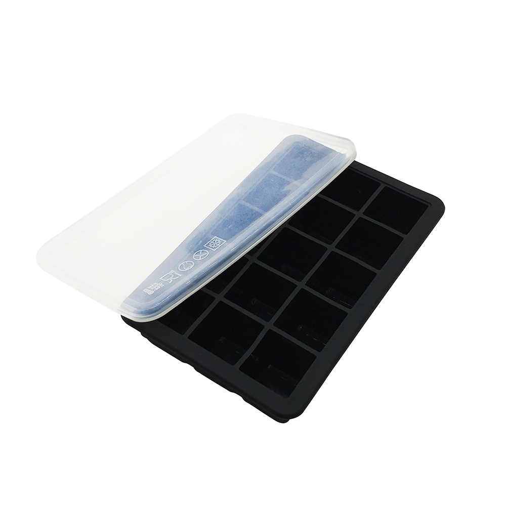 Летний горячий классический FDA силиконовый подгонянный лоток 15 кубиков льда с крышкой