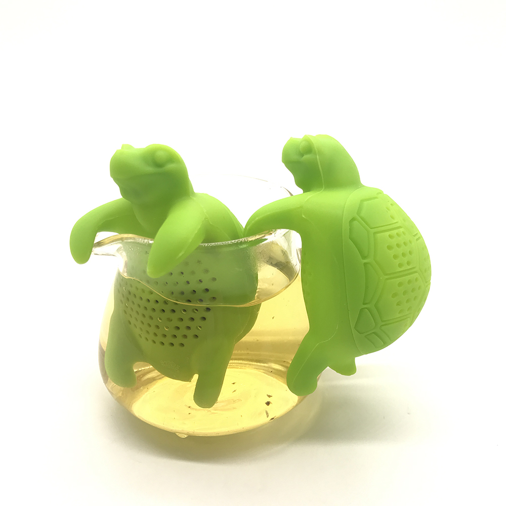 Kaplumbağa Tasarım Silikon Gevşek Çay Demlik Silikon Çay Demlik Süzgeç