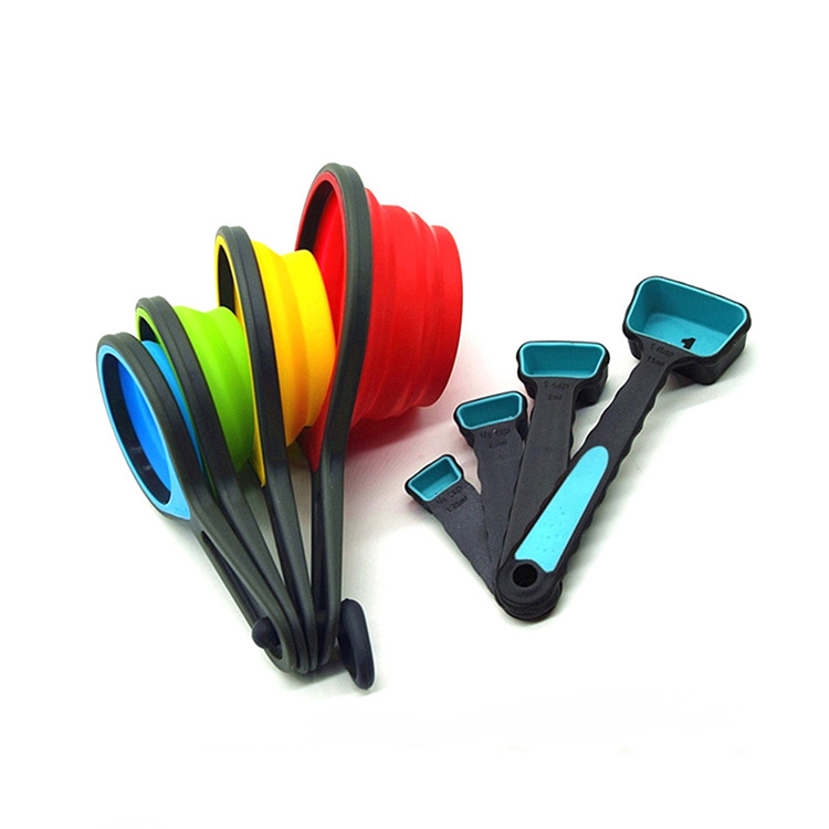Wholesale Kitchenware Measuring Tools Foldable Silicone Measuring Cup , Collapse Silicone Measuring Spoon