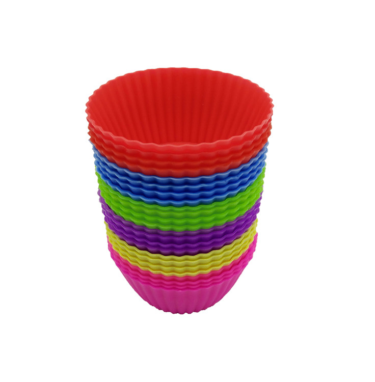 도매 실리콘 머핀 상단 베이킹 컵, 12 팩 Nonstick 컵 케잌 라이너