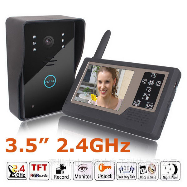 2.4G Digital Frequency 3.5" Wireless Video Door Phone With Rain Cover  PY-V359MJ11