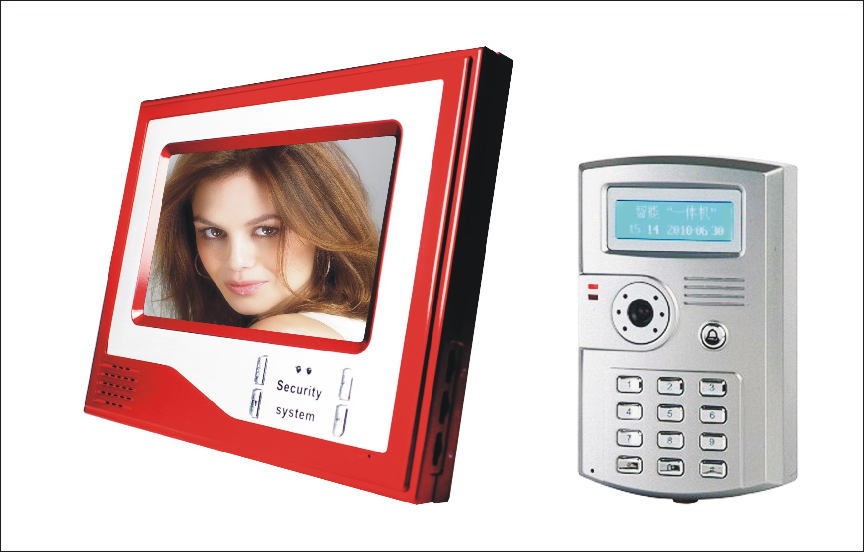 7-дюймовый RFID видео-телефон двери с Time Attendanc Функция PY-V7D-K