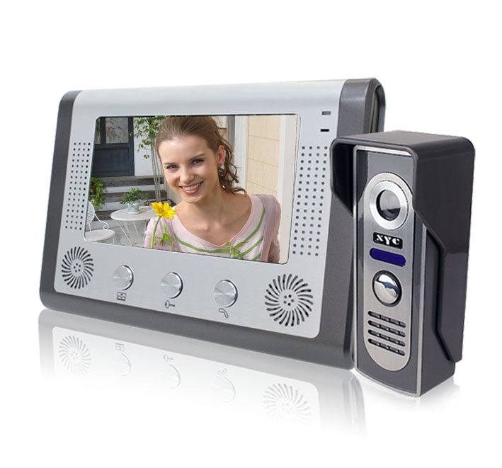 Système mains libres 7inch porte vidéo de téléphone avec Déverrouiller et surveiller la fonction PY-V801M13