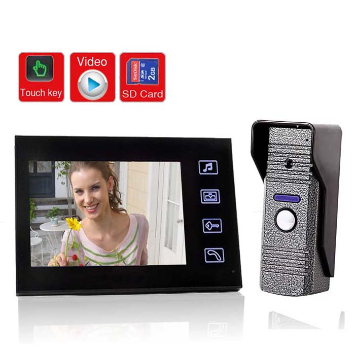 New 7inch Color Video Door Phone CCD Camera with SD card Picture Record Taking Photo  PY-V806ME11REC