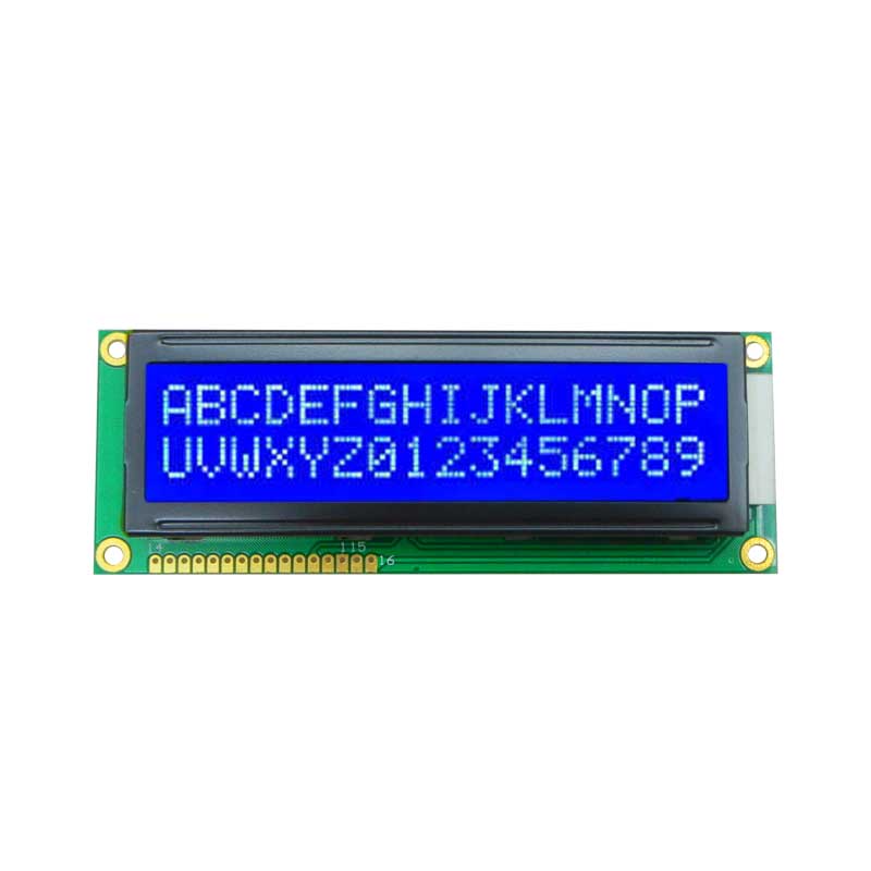1602 شاشة أزرق صغيرة أحادية اللون لوحة شاشة LCD 16x2 وحدة عرض الأحرف (WC1602M8SGW6B)