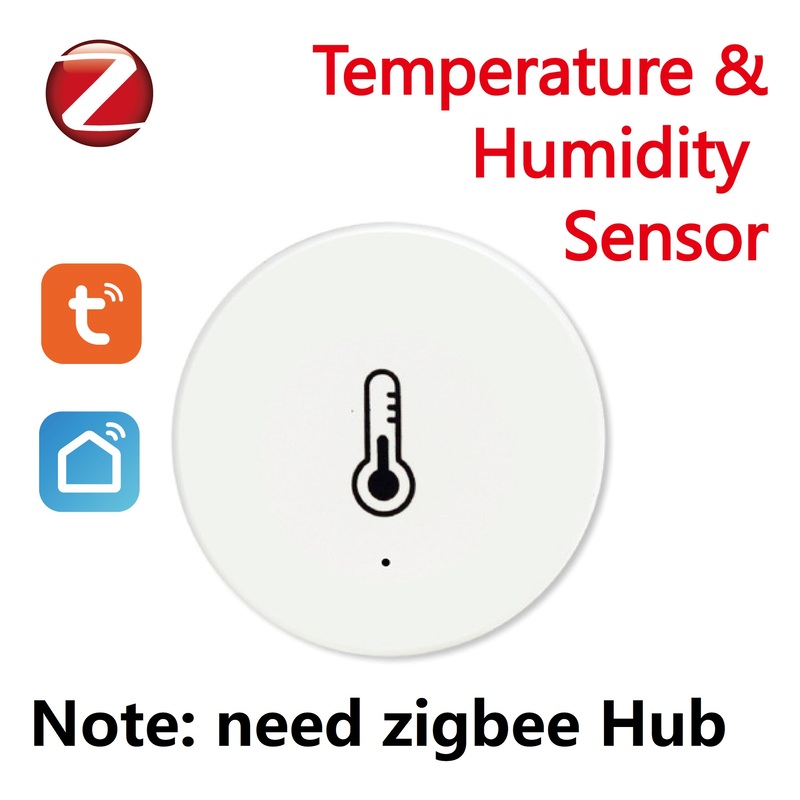 Tuya Smart ZigBee Smart Temperature and umidade Sensor sem fio Segurança sem fio com botão Battery Temperatura Sensores de umidade para casa inteligente (IH-K009)