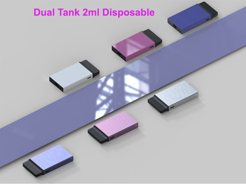सीबीडी THC तेल के लिए नई आगमन दोहरी टैंक 2ml डिस्पोजेबल Vape