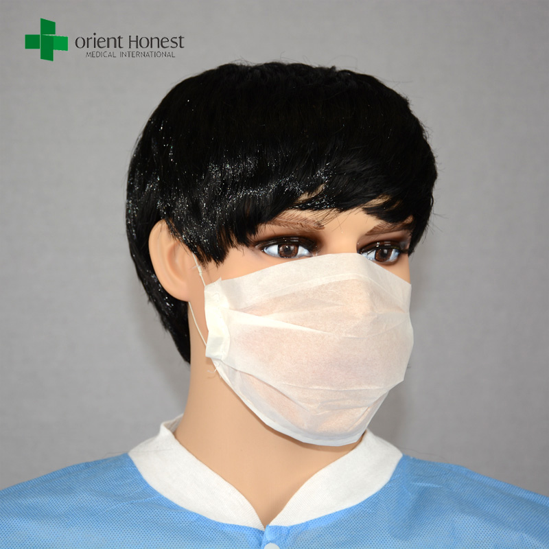 2 plis masque en papier jetable, masque de poussière de papier avec élastique earloop de cordon, fabricant de masque meilleur visage de papier