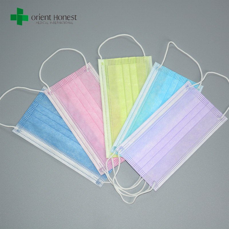 3ply disposable surgical face mask , antibacterial face mask 17.5*9.5cm , PP nonwoven soft anti-odor face mask