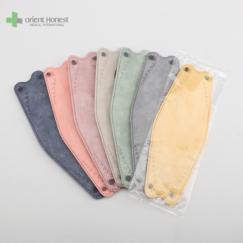 4ply non woven disposable 3ply non woven disposable colorful KF94 face masks for adults