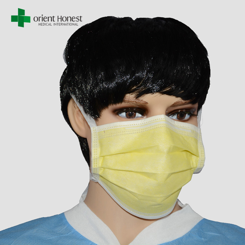 Anti-bactéries masque facial chirurgical, cleanroom masques médicaux, fournisseur de masque de non tissé