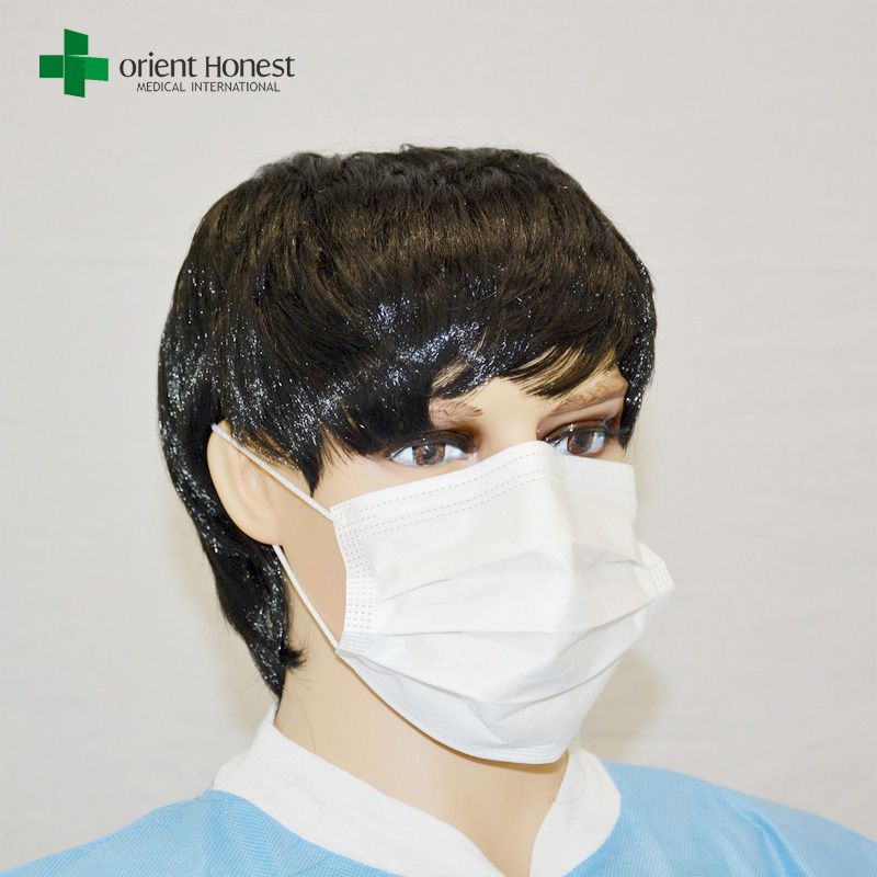Anti-bactieria tipo de máscara cirúrgica, máscara de polipropileno não tecido, corda elástica fabricante máscara hospitalar