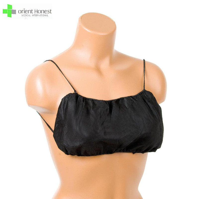 Biodegradable black disposable bra for SPA beauty salon