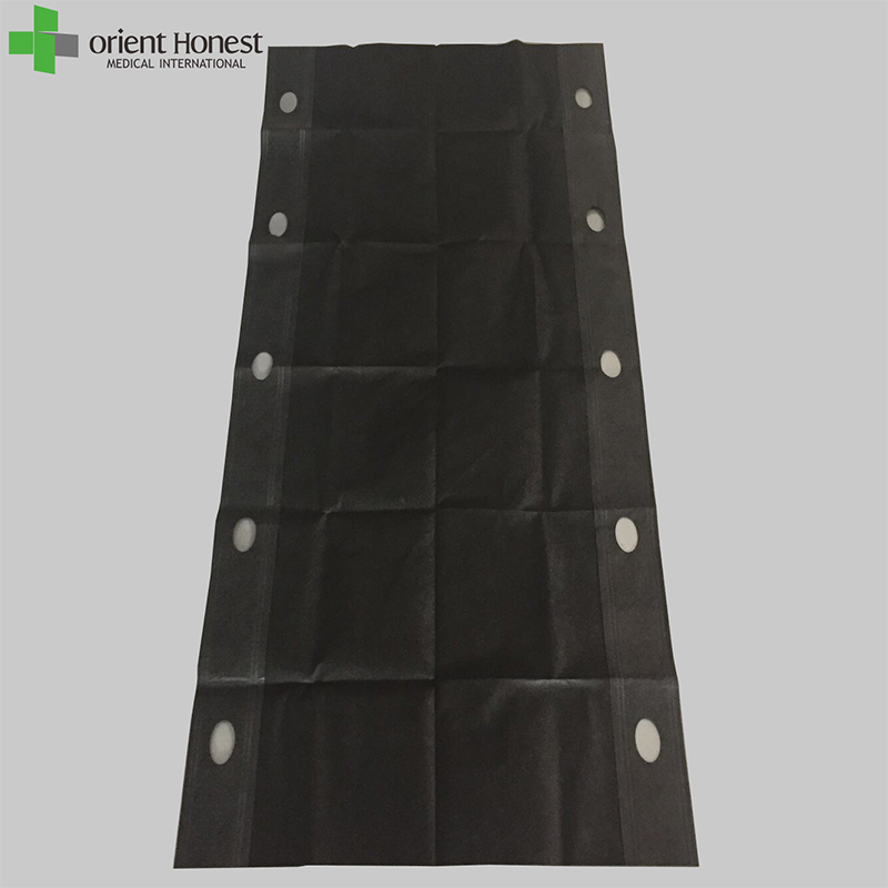 CE ISO approved Single use 300up lbs black nonwoven patient bed transfer sheet
