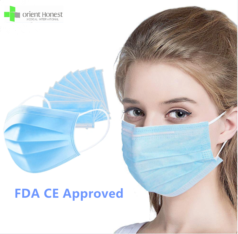 CE / ISO bestanden 3ply wegwerfbare zivile Gesichtsmaske