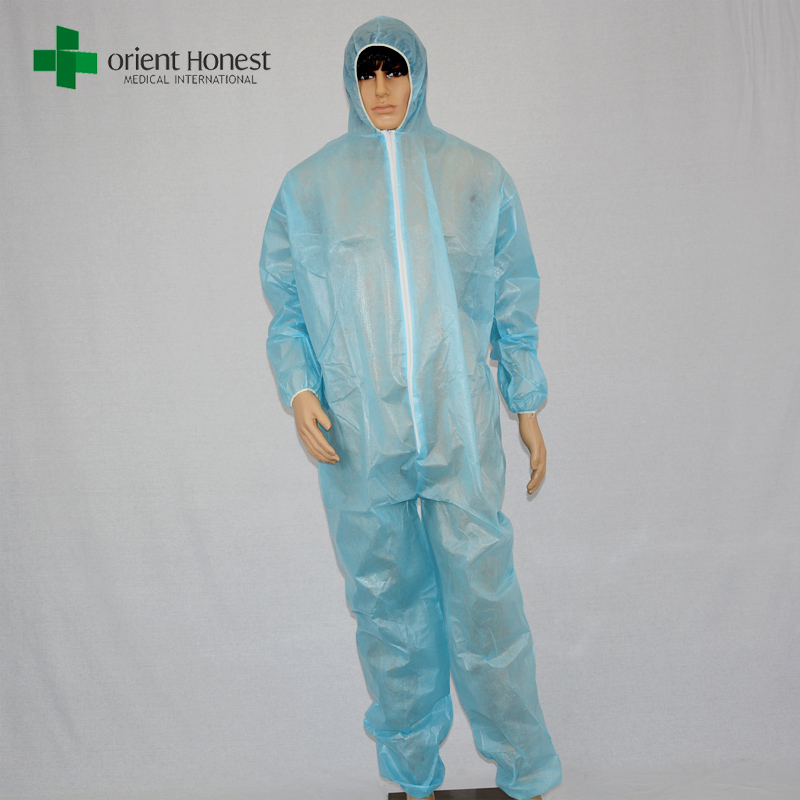 CPE coated PP coverall manufacturer，China plant customized overalls ，waterproof coverall suit disposable