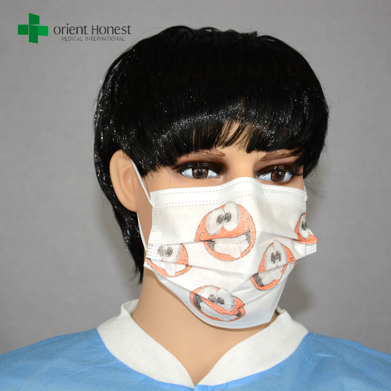China best factory for ear-loop cartoon printed medical mask , PP nonwoven child face mask , kids surgical masks