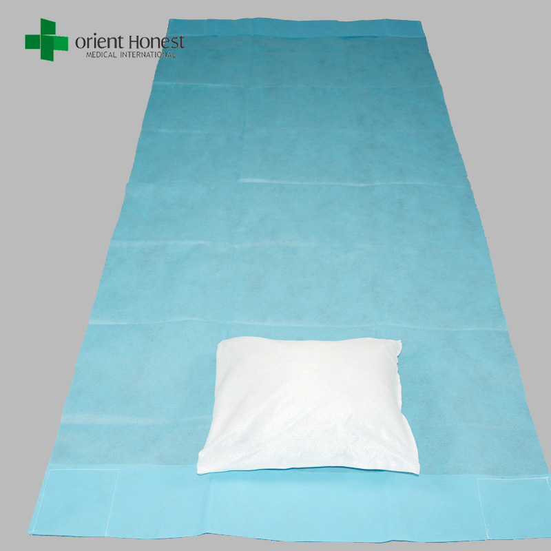 China best factory for hospital fitted stretcher sheet , disposable medical nonwoven pillow cover , nonwoven hospital bed sheet set
