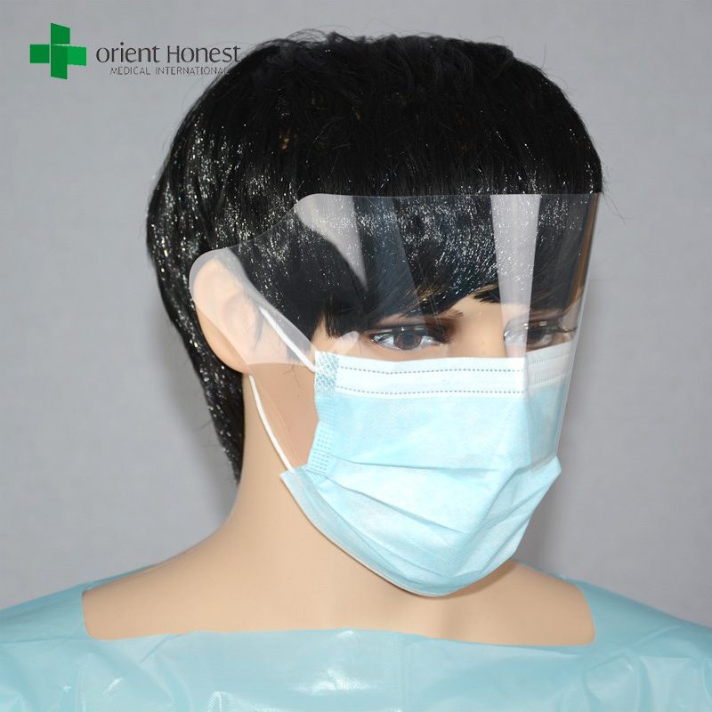 China melhores fabricantes de máscara facial com protetor respingo, máscara facial com protetor ocular, anti-respingo máscara IIR rosto com viseira