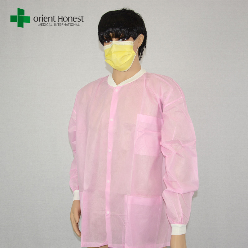 China revestimento descartável crianças laboratório, descartáveis ​​infantil Rosa roupas de laboratório, atacadista não tecidos jalecos