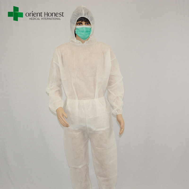 China exporter disposable two piece clothing,China supplier for non woven workwear coverall,disposable workwear white coverall suit