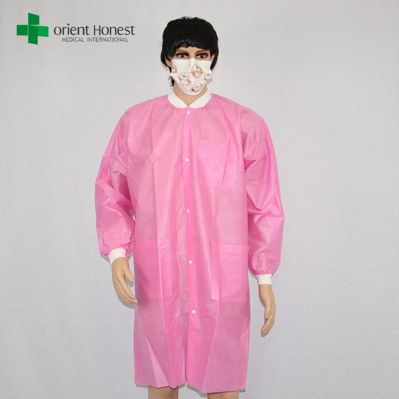 China manufacturer disposable pp lab coat,one time use medical lab coat,disposable colored lab coats for hospital