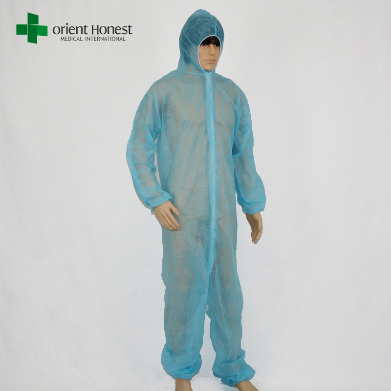 China supplier for cheap working overall,China wholesales blue disposable clothing ,the best plant for cheap PP coveralls
