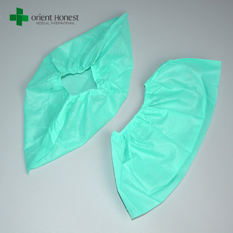 China supplier non- woven shoe covers，green disposable surgical shoe cover，disposable PP medical shoe cover