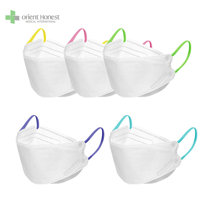 Disposable KF94 biodegradable face mask with color elastic earloop
