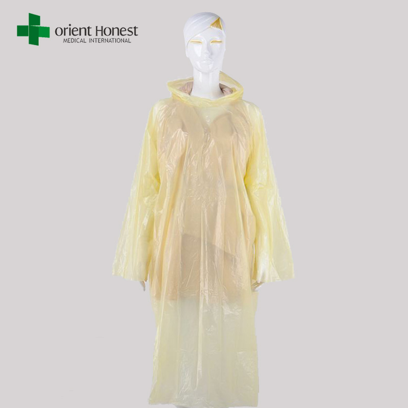 Disposable PE waterproof poncho supplier in China