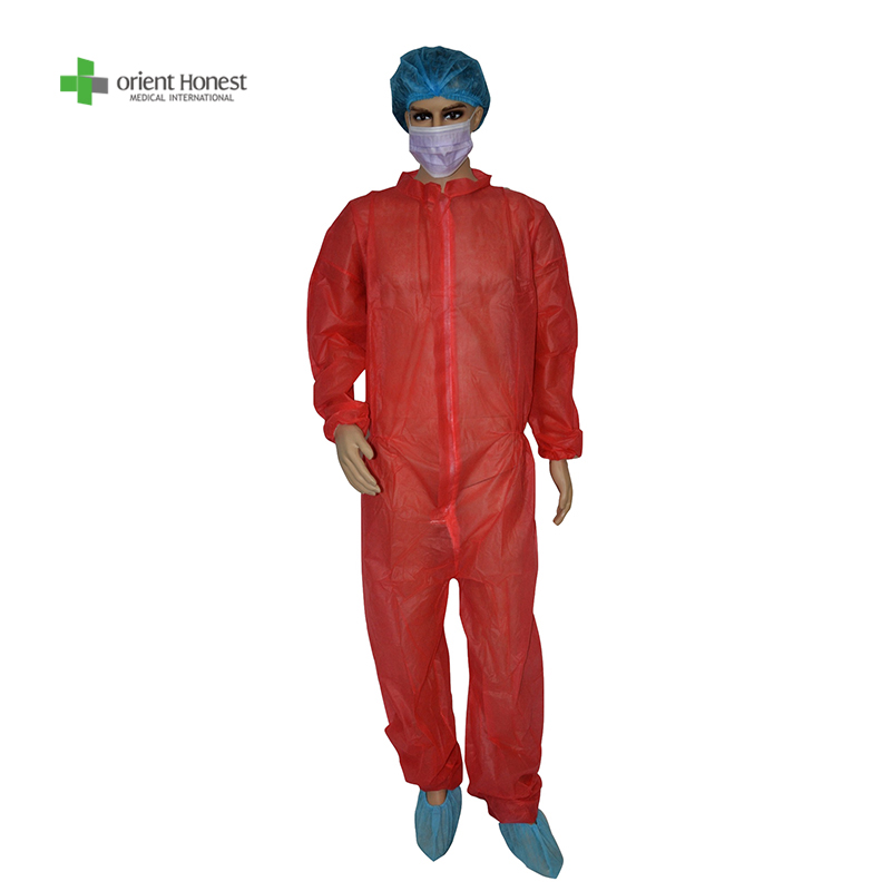 يمكن التخلص منها PP / PP + PE SMS Microporous ملابس السلامة الواقية المصنع مباشرة