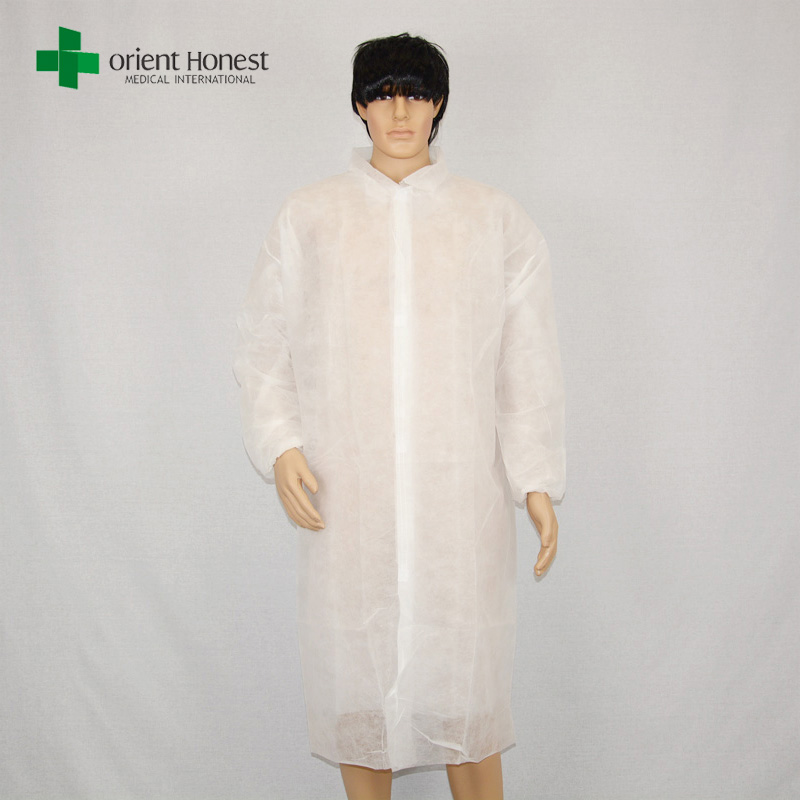 Casaco de laboratório PP branco descartável para atacadista de laboratório com FDA