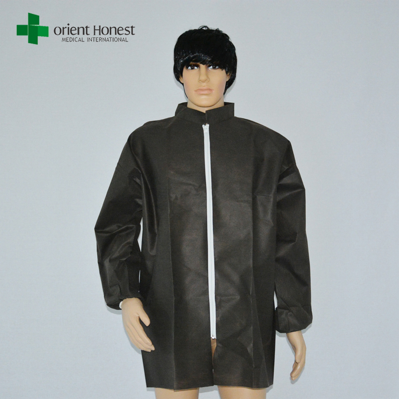 Одноразовые защитные Non Woven Lab Coat Черный цвет Поставщики