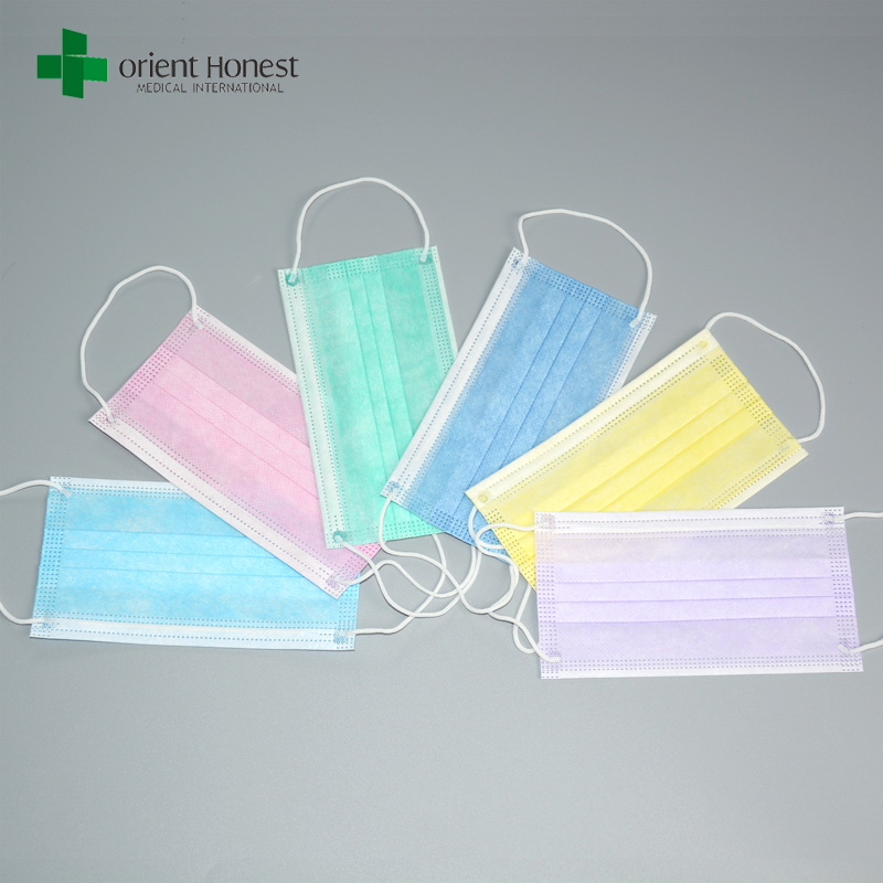 使い捨てフェイスマスクサプライヤー中国、3プライ不織布口カバー、TYPE IIR歯科マスク