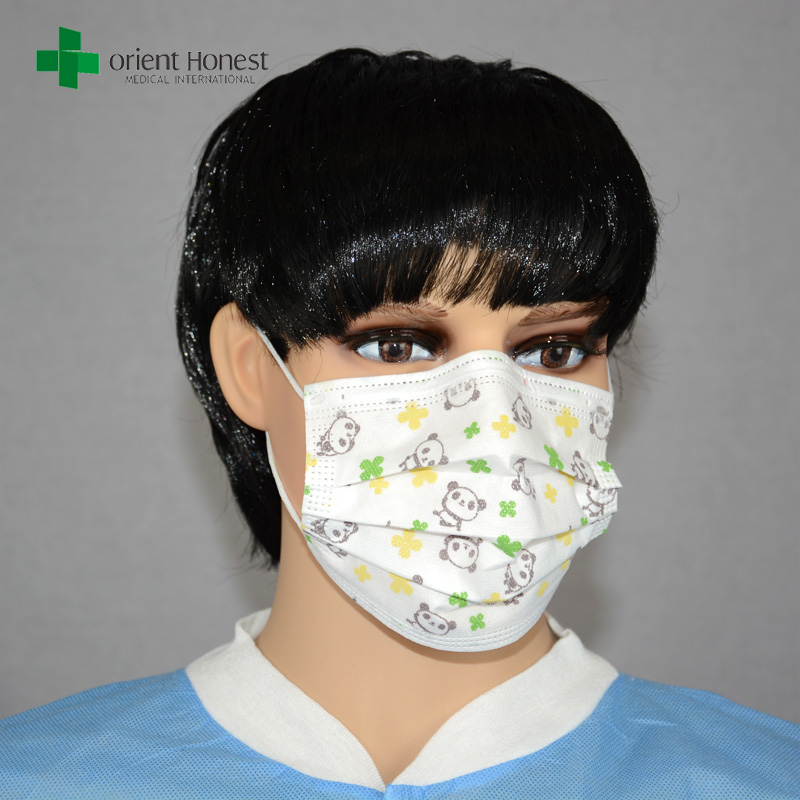 Jetables fabricants imprimés visage de masque, non-tissé masque avec logo imprimé, masque médical avec un motif