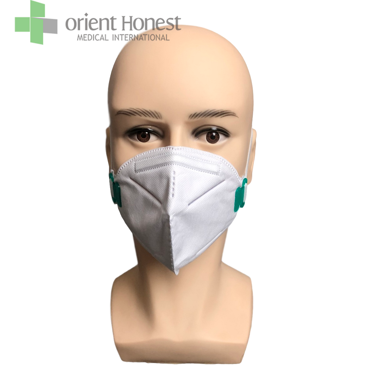 Masque facial à filtre respiratoire N95 jetable en PP plié avec contour d'oreille