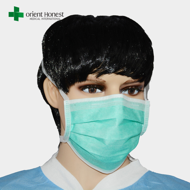IIR masques chirurgicaux, cravate sur masque médical, le visage 3ply jetable masque vendeur