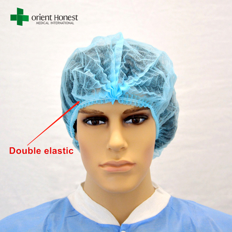 Medis Disposable Bouffant Caps Hairnets, Non-Woven, Penutup Rambut Kepala Non-Lipat ， Untuk Medis, Labs, Perawat, Tato, Layanan Makanan, Rumah Sakit, Memasak
