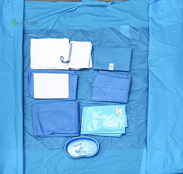 Pack de livraison chirurgicale jetable médical ensembles de naissance stériles