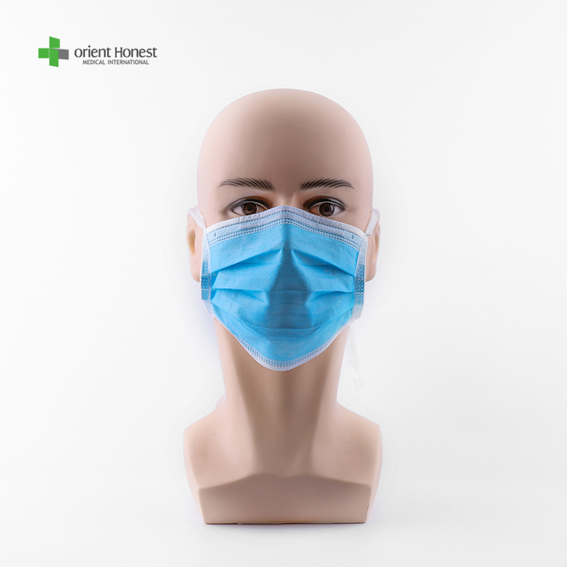 Maschera protettiva monouso Maschera facciale non tessuta Maschera antipolvere per virus Maschera monouso Maschera chirurgica a 3 strati