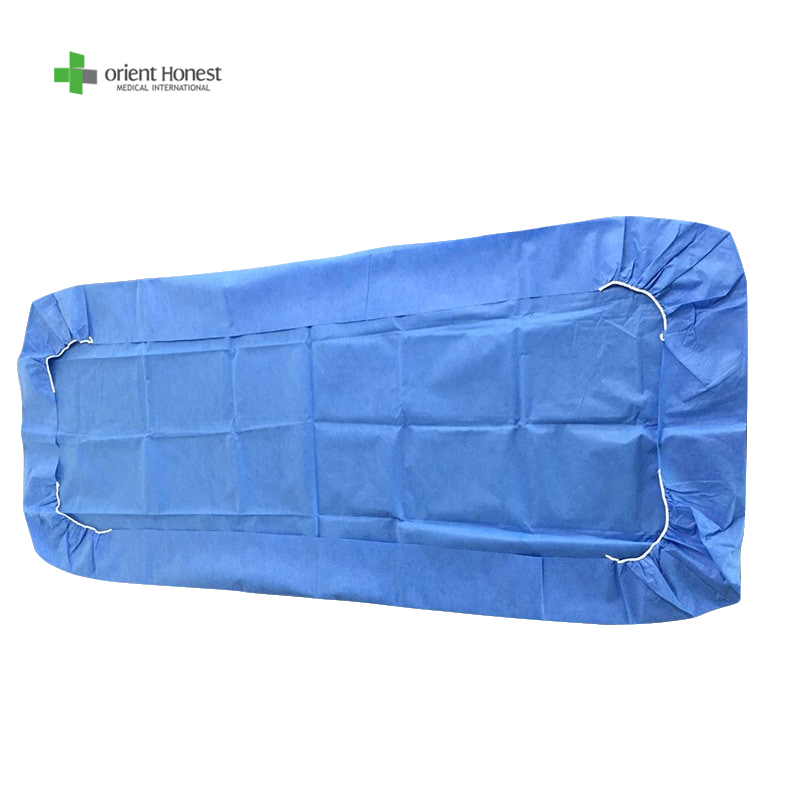 Drap de lit jetable anti-alcool et anti-fluide SMS avec élastiques pour hôpitaux