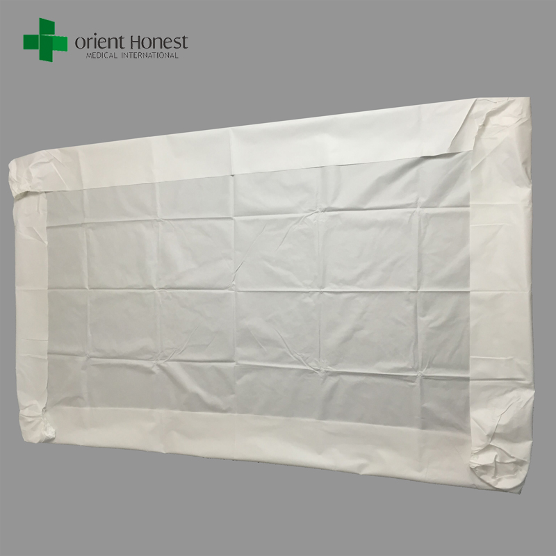 couverture de feuille souple non-tissé lit, drap de lit d'hygiène avec élastique, caoutchouc hôpital draps usine